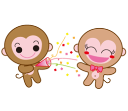 monkey  osaru-kun & osaru-chan sticker #2317866
