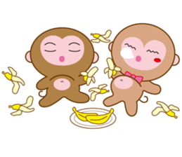 monkey  osaru-kun & osaru-chan sticker #2317868