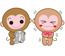 monkey  osaru-kun & osaru-chan sticker #2317877