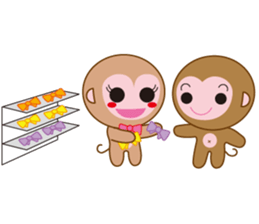 monkey  osaru-kun & osaru-chan sticker #2317879
