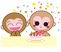 monkey  osaru-kun & osaru-chan sticker #2317881