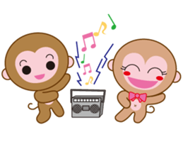 monkey  osaru-kun & osaru-chan sticker #2317883