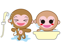 monkey  osaru-kun & osaru-chan sticker #2317884