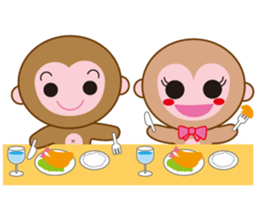 monkey  osaru-kun & osaru-chan sticker #2317886