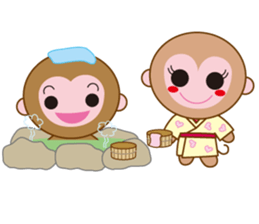 monkey  osaru-kun & osaru-chan sticker #2317891