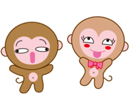 monkey  osaru-kun & osaru-chan sticker #2317893