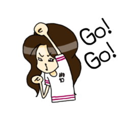 Football Fan Girl with Her Bunny sticker #2322056