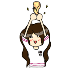 Football Fan Girl with Her Bunny sticker #2322060