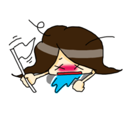 Football Fan Girl with Her Bunny sticker #2322062