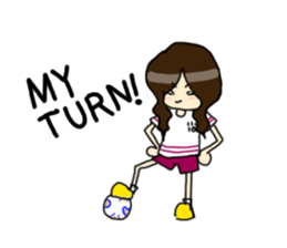 Football Fan Girl with Her Bunny sticker #2322063