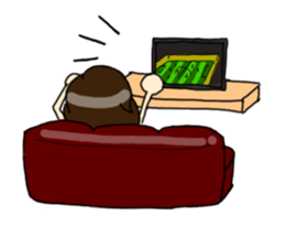 Football Fan Girl with Her Bunny sticker #2322067