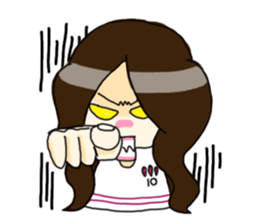 Football Fan Girl with Her Bunny sticker #2322068