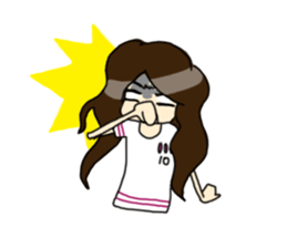 Football Fan Girl with Her Bunny sticker #2322069