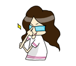 Football Fan Girl with Her Bunny sticker #2322071