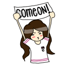 Football Fan Girl with Her Bunny sticker #2322072