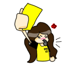 Football Fan Girl with Her Bunny sticker #2322074