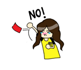 Football Fan Girl with Her Bunny sticker #2322075