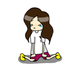 Football Fan Girl with Her Bunny sticker #2322076