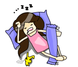 Football Fan Girl with Her Bunny sticker #2322080