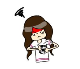 Football Fan Girl with Her Bunny sticker #2322094