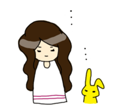 Football Fan Girl with Her Bunny sticker #2322095