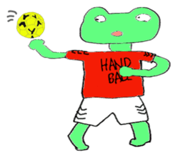 frog playing handball sticker #2324457
