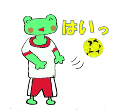 frog playing handball sticker #2324472