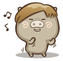 Fat pig couple sticker #2327665