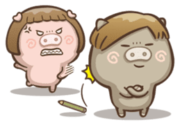 Fat pig couple sticker #2327668