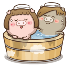 Fat pig couple sticker #2327671