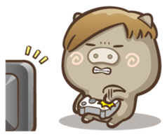 Fat pig couple sticker #2327676