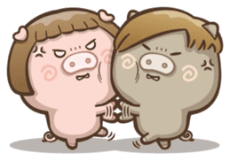 Fat pig couple sticker #2327679