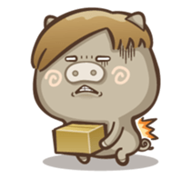 Fat pig couple sticker #2327691