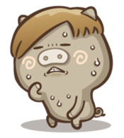 Fat pig couple sticker #2327695