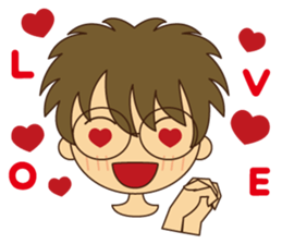 Emotions of glasses boy sticker #2327702