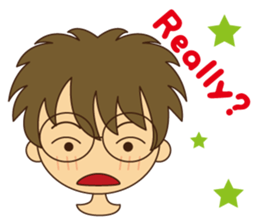 Emotions of glasses boy sticker #2327704