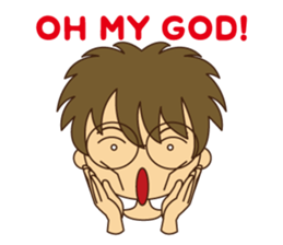 Emotions of glasses boy sticker #2327707