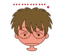 Emotions of glasses boy sticker #2327710