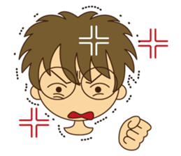 Emotions of glasses boy sticker #2327711