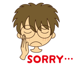 Emotions of glasses boy sticker #2327715