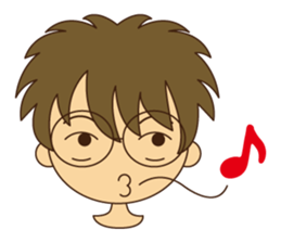 Emotions of glasses boy sticker #2327720