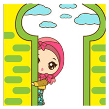 Dinda, funny girl with pretty hijab sticker #2328461