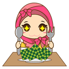 Dinda, funny girl with pretty hijab sticker #2328463