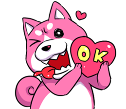 pink shibainu sticker #2332921