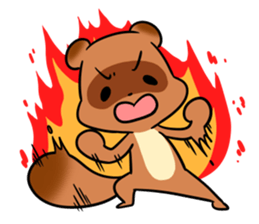 Cute fox and raccoon dog sticker #2341690