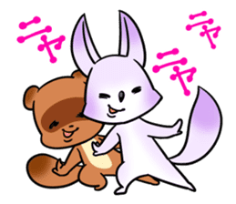 Cute fox and raccoon dog sticker #2341692