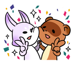 Cute fox and raccoon dog sticker #2341695