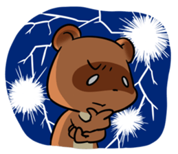 Cute fox and raccoon dog sticker #2341696