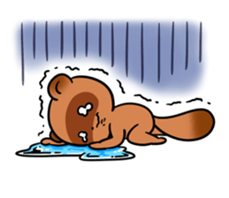 Cute fox and raccoon dog sticker #2341703