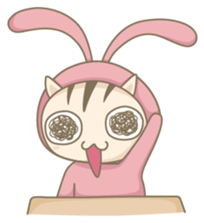 Cat with rabbit suit sticker #2342221